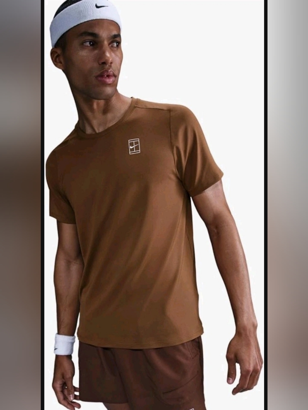 Nike Court Advantage Dri-FIT Tennis Top ~ Brown FZ6910-281 | Men's: L *NWT